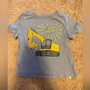 Old Navy Gray Tee with Yellow Excavator Graphic